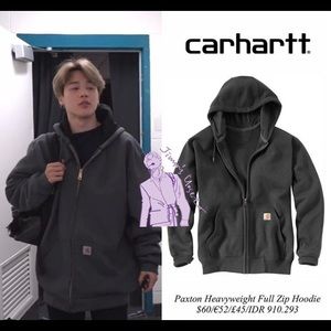 BTS Carhartt jacket zip pront sweatshirt sweater